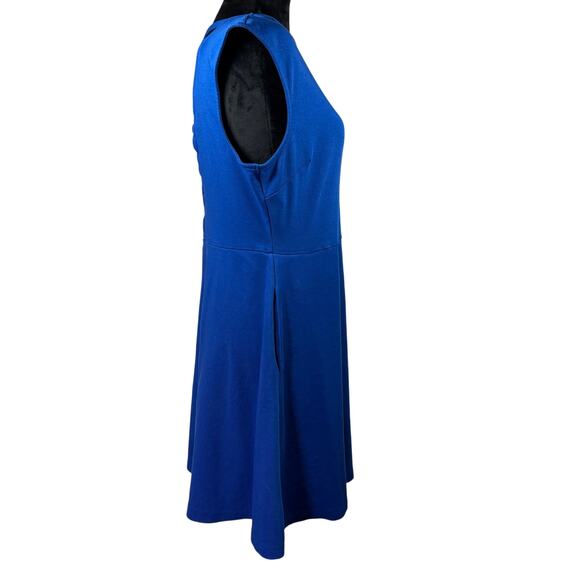 NY&C Blue Cotton Dress Women’s Large Casual Short Sleeve Summer 33” - Picture 3 of 8